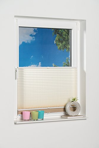 K-home Klemmfix-Doppelplissee 2-in-1 Lichtschutz mit Verdunklung 40 x 130 (B x L) creme / sand von Khome