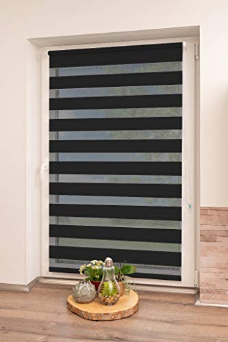 K-Home Klemmfix Doppelrollo Madrid ohne Bohren Schwarz 55 x 150 cm (B x L) K-Home Klemmfix Doppelrollo Madrid ohne Bohren Schwarz 55 x 150 cm (B x L) von Khome