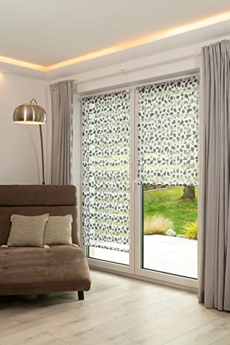 K-Home Klemmfix Doppelrollo Madrid ohne Bohren Stein Grau Bedruckt 55 x 150 cm (B x L) von Khome