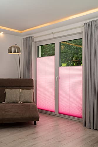 Khome Klemmfix-Plissee, Polyester, Pink, 40 x 130 cm von Khome