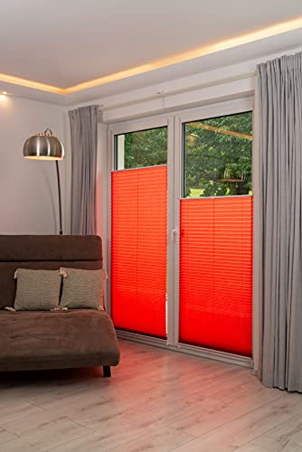 K-home Klemmfix-Plissee, Rot, 100 x 130 cm von Khome