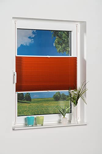 K-home Klemmfix-Plissee, Terracotta, 80cm x 130cm (B x L) von Khome