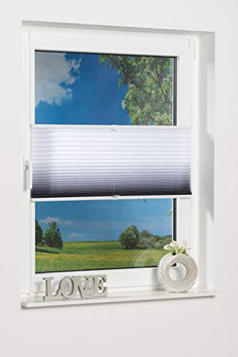 K-home Klemmfix-Plissee Farbverlauf Anthrazit 40cm x 130cm (B x L) von Khome
