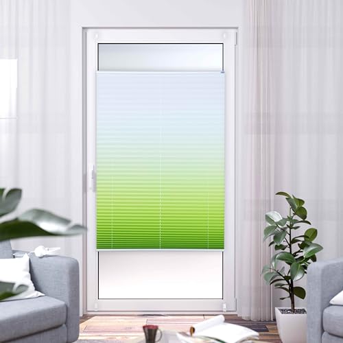 K-Home® Klemmfix-Plissee Farbverlauf Grün B100 x H210 cm von Khome