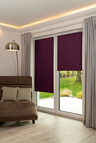 K-home Thermorollo Verdunklungsrollo ohne Bohren Brombeer B75 x H200 cm von Khome