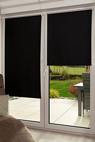 K-home Klemmfix Rollo Verdunklung, Schwarz, 55 x 150 cm (B x L) von Khome