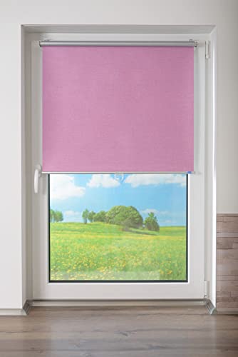 Springrollo/Mittelzugrollo mit modernen Struktur Stoff Fuchsia, 100 cm x 150 cm (B x L) von Khome