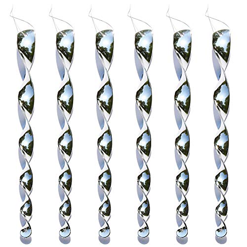 K&B Vertrieb Vogelabwehr reflektierend Windspirale Vogelschreck Vogelscheuche Taubenschreck Vogelabweiser 615 (6 Stück, Silber) von K&B Vertrieb
