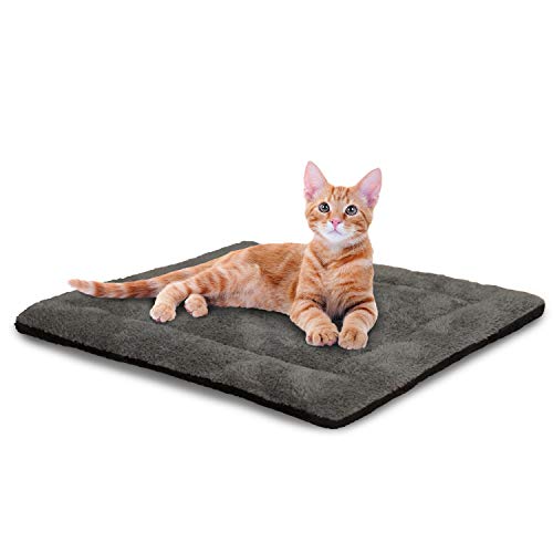 K&H PET PRODUCTS selbstwärmendes Katzenbettunterlage, selbstwärmende Thermo-Katzen- und Hundebett-Matte, Haustier-Wärmekissen für Katzen, Katzenwärmermatte für Wild- und Hauskatzen, Grau/Schwarz, 53,3 von K&H PET PRODUCTS