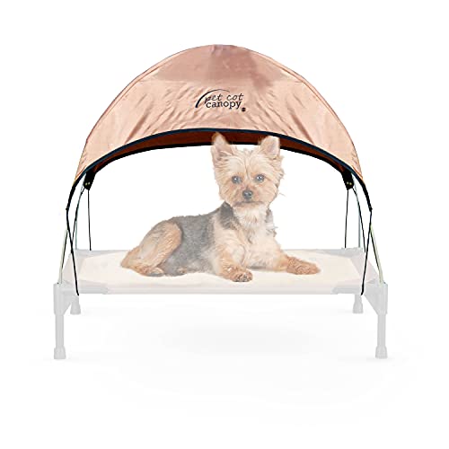 K&H Pet Products Haustierbett für erhöhte Hundebetten, Sonnenschirm für Hundebetten (separat erhältlich), Hellbraun, Größe S 55,9 x 43,2 cm von K&H
