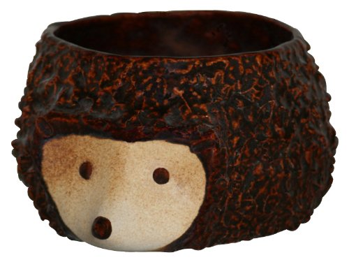 Blumentopf Pflanz-Igel [Größe 2],12x6cm, braun-glänzend, aus frostsicherer Steinzeug Keramik von K&K Keramik