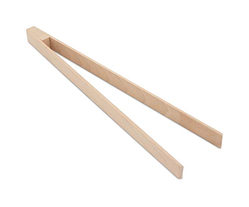 K&K Keramik Gurkenzange/Grillzange/Krautzange Typ Classic aus unbehandeltem Buchenholz, 30.0 x 2.0 cm, Beige, 1 Stück von K&K Keramik