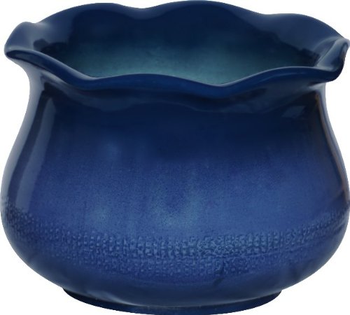K&K Pflanzkübel Nebelhorn II 43x30 cm Farbe: blau-geflammt aus frostbeständiger Steinzeug-Keramik von K&K Keramik