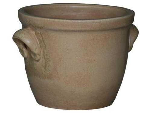 KERAZO Keramik Pflanzkübel Blumentopf Pflanztopf Venus II 32x23cm - antik beige - mit Henkel für einfaches Tragen und Heben von K&K Keramik