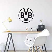 Borussia Dortmund - Fußball Wandtattoo bvb 09 Logo Kinderzimmer Aufkleber Wandbild selbstklebend 30x30cm - schwarz von Borussia Dortmund