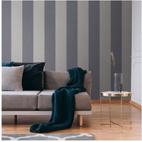 Gestreifte Wohnzimmer Tapete grau Vliestapete moderne Streifentapete Wandschutz - Blau von A.S. CREATIONS