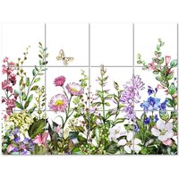 K&L Wall Art Fliesenaufkleber »Blumenwiese«, selbstklebend von K&L WALL ART