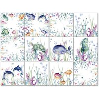 K&L Wall Art Fliesenaufkleber »Kvilis bunte Unterwasserwelt«, selbstklebend von K&L WALL ART