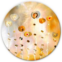 K&L Wall Art Glasbild »Glasbild«, Ø 50 cm, Wand Deko abstrakt Gold Blumen von K&L WALL ART