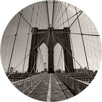 K&L Wall Art Vliestapete »Runde Vliestapete«, Brooklyn Bridge Vintage, mehrfarbig, matt - bunt von K&L WALL ART