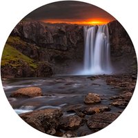 K&L Wall Art Vliestapete »Runde Vliestapete«, Cuadrado Wasserfall Natur, mehrfarbig, matt - bunt von K&L WALL ART