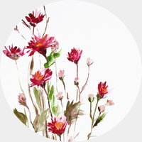 K&L Wall Art Vliestapete »Runde Vliestapete«, Florale Wildblume, mehrfarbig, matt - bunt von K&L WALL ART