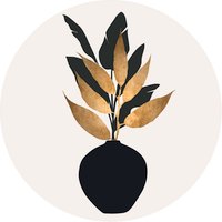 K&L Wall Art Vliestapete »Runde Vliestapete«, Kubistika Blumen gold schwarz, mehrfarbig, matt - bunt K&L Wall Art Vliestapete »Runde Vliestapete«, Kubistika Blumen gold schwarz, mehrfarbig, matt - bunt von K&L WALL ART