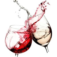 K&L Wall Art Vliestapete »Runde Vliestapete«, Küche Weingläser Weiß Rotwein, mehrfarbig, matt - bunt von K&L WALL ART