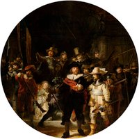 K&L Wall Art Vliestapete »Runde Vliestapete«, Rembrandt Kunst Die Nachtwache, mehrfarbig, matt - bunt von K&L WALL ART