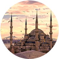 K&L Wall Art Vliestapete »Runde Vliestapete«, Sultan Ahmed Blaue Moschee, mehrfarbig, matt - bunt von K&L WALL ART