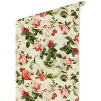 K&L Wall Art Vliestapete »Vintage Vliestapete«, Pfingstrosen Rosen Blumen, mehrfarbig, matt - bunt von K&L WALL ART