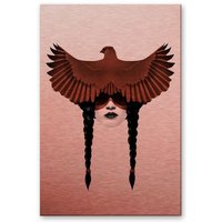 K&l Wall Art - 70x100cm Fantasy Wandbild Adler Wanddeko Boho Deko Augenmaske - Dark Cardinal - Kupfer Optik von K&L WALL ART