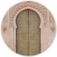 K&l Wall Art - Alu-Dibond-Poster Rund Metalloptik Wandbild Marokkanische islamische Tür Marokko Stil Sisi&Seb ø 30cm - rosa von K&L WALL ART