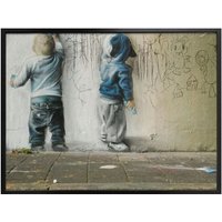 K&l Wall Art - Banksy Poster Graffiti Bilder Boys drawing 30x24cm Wanddeko Kinderzimmer von K&L WALL ART
