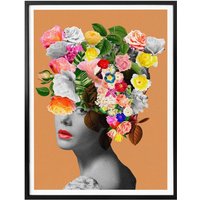 Frida Floral Studio Poster Blumen Illustration Orange Lady 24x30cm Wanddeko Wandposter von K&L WALL ART