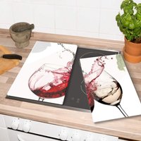 K&l Wall Art - Hygienische Arbeitsplatte Küche Herdabdeckplatte Glasabdeckplatte Weingläser (60x52cm) - Elegant Weiß von K&L WALL ART