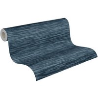 Vliestapete Landhaus Designertapete Blau Holzfaser Optik Tapete 10,05x0,53m - Blau von K&L WALL ART