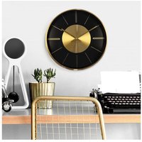 Lautlose Gol 3D Optik Wohnzimmer Wanduhr moderne Aluminium Uhr 30cm ø mit Quartz Uhrwerk - Gold von K&L WALL ART