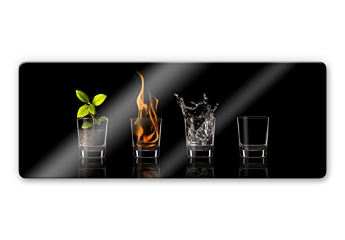 Glasbild (Echtglas) - Frutos Vargas - The Four Elements - Panorama - 80x30cm - mit abgerundeten Ecken und Wandaufhängung - 3D Optik - GA-1X57727P1 - Wall-Art von K&L Wall Art