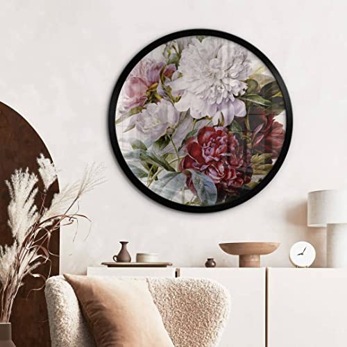 K&L Wall Art Blumentrauß Poster Pfingstrosen modern Barock Wohnzimmer Bilder Redouté Blumen Kunstdruck von K&L Wall Art