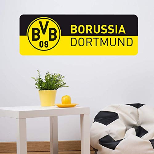 K&L Wall Art Borussia Dortmund Fußball Wandtattoo BVB Banner Bundesliga Wandbild schwarz gelb Wandsticker Logo Fan Merch von K&L Wall Art