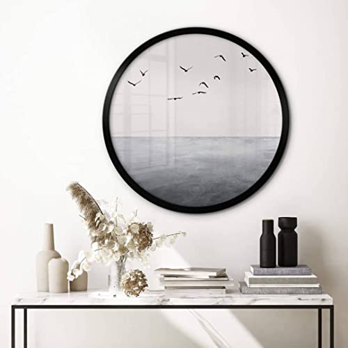 K&L Wall Art Das offene Meer Poster Rund Feng Shui Deko Wohnzimmer Bilder modern Himmel Horizont Kubistika von K&L Wall Art