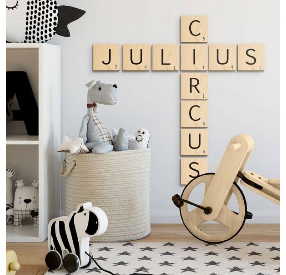 K&L Wall Art Deko-Buchstaben Großer Scrabble Buchstabe 20cm Deko Buchstaben Holz Wandschild, 9mm Birke Furnier Wandschild von K&L Wall Art