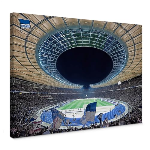 K&L Wall Art Fußball Bundesliga Leinwandbild Hertha BSC Fanartikel Fußballstadion Leinwand Bilder Groß 60x40cm von K&L Wall Art