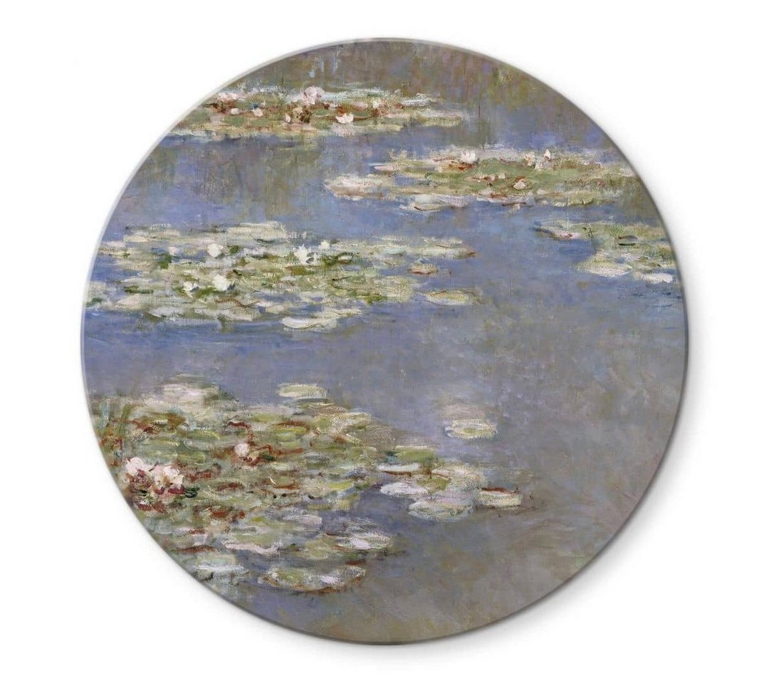 K&L Wall Art Gemälde Glas Wandbild Rund Glasbild Kunstdruck Monet Seerosen Teich, Wandschutz Deko Bilder von K&L Wall Art