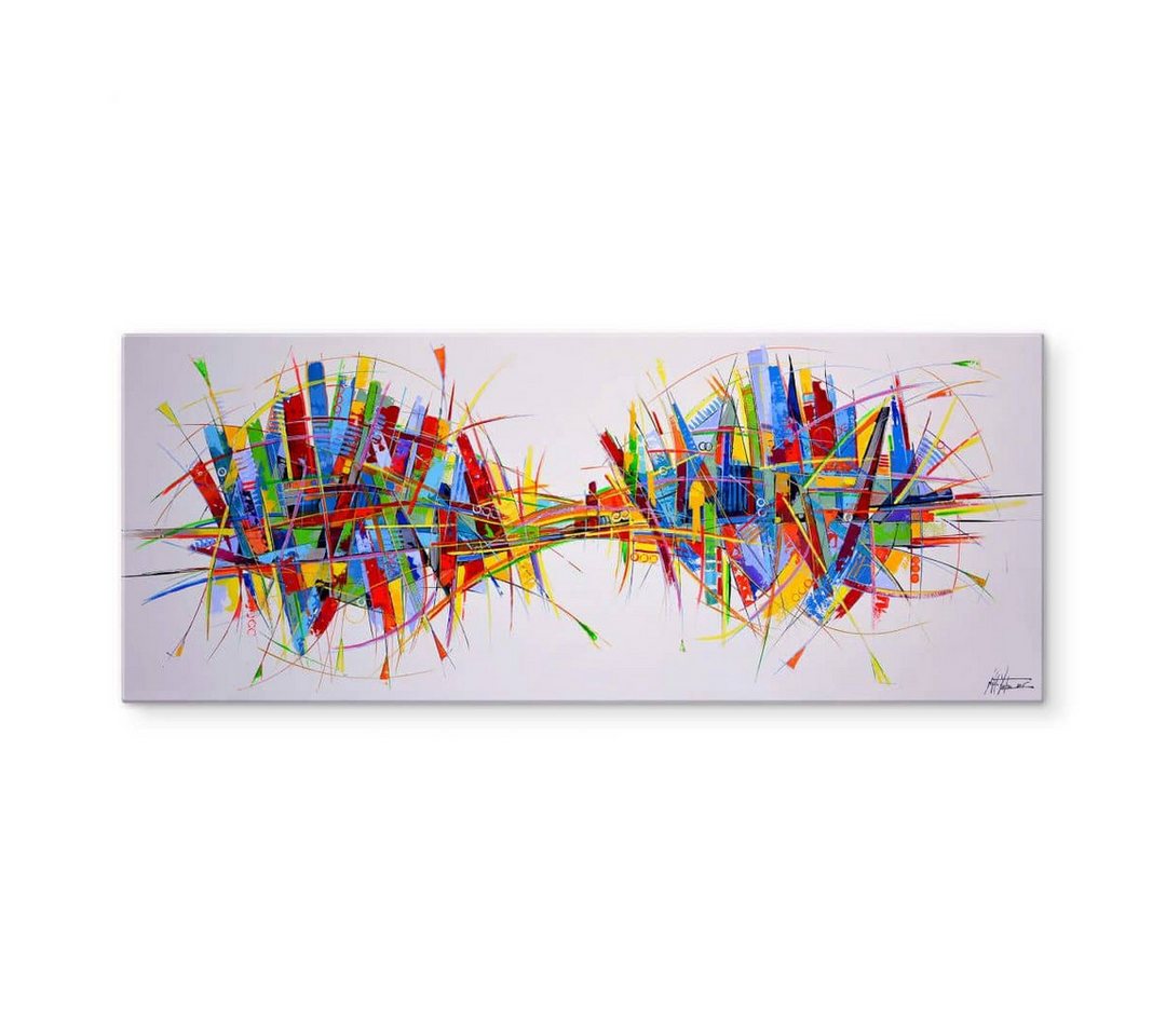K&L Wall Art Glasbild Glasbild Öl Kunstdruck Mechanismus abstrakt Fedrau, Glasposter Wohnzimmer modern von K&L Wall Art