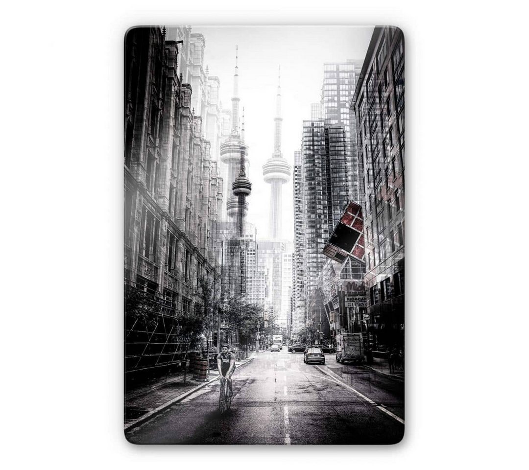 K&L Wall Art Glasbild Glasbild modern by Chiriaco Toronto Straßen Kunstdruck, Glasposter Wohnzimmer Deko von K&L Wall Art