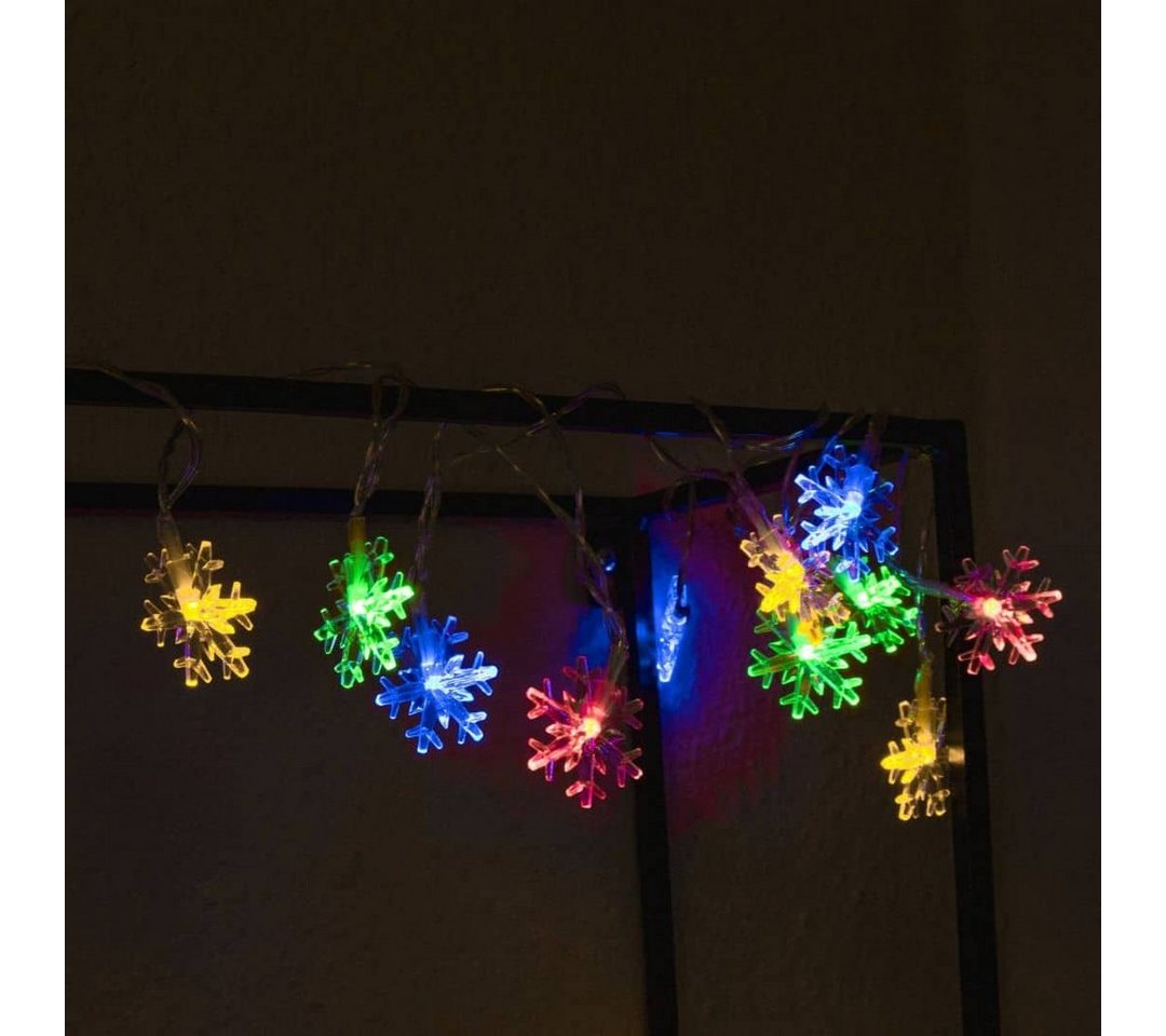 K&L Wall Art Hängedekoration bunte LED Lichterkette Deko Glühbirne Kugel Stern Schneeflocke (1 St), mit Fernbedienung und Timer- Funktion von K&L Wall Art