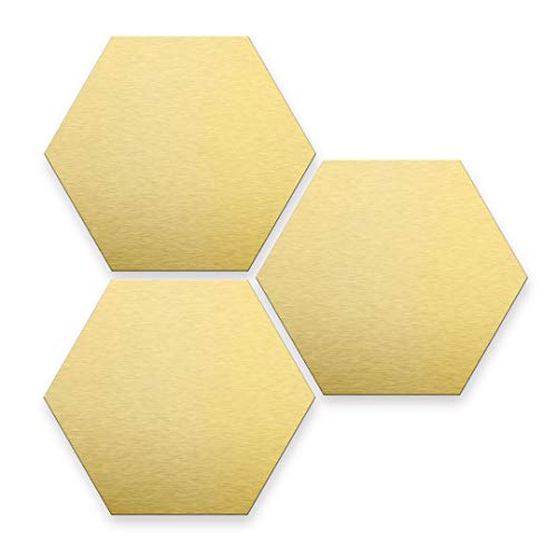 K&L Wall Art Hexagon Wandbild Wohnzimmer Wanddeko Gold Geometrische Kinderzimmertür Deko Boho Set 3tlg von K&L Wall Art