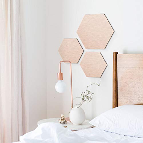 K&L Wall Art Hexagon Wandbild Wohnzimmer Wanddeko Rosa Geometrische Kinderzimmertür Deko Boho Set 3tlg von K&L Wall Art